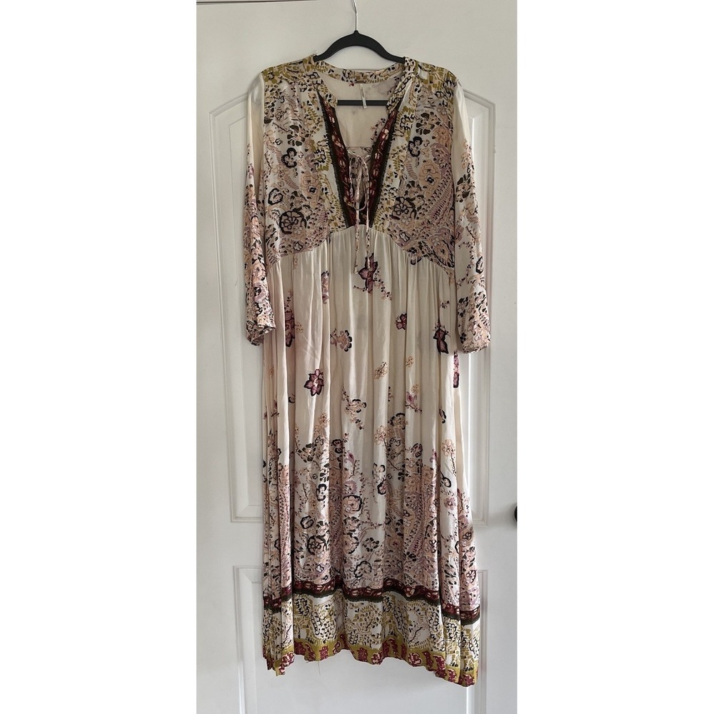 Free People If You Only Knew Printed Midi Tunic Dress‎ Women Size Small
